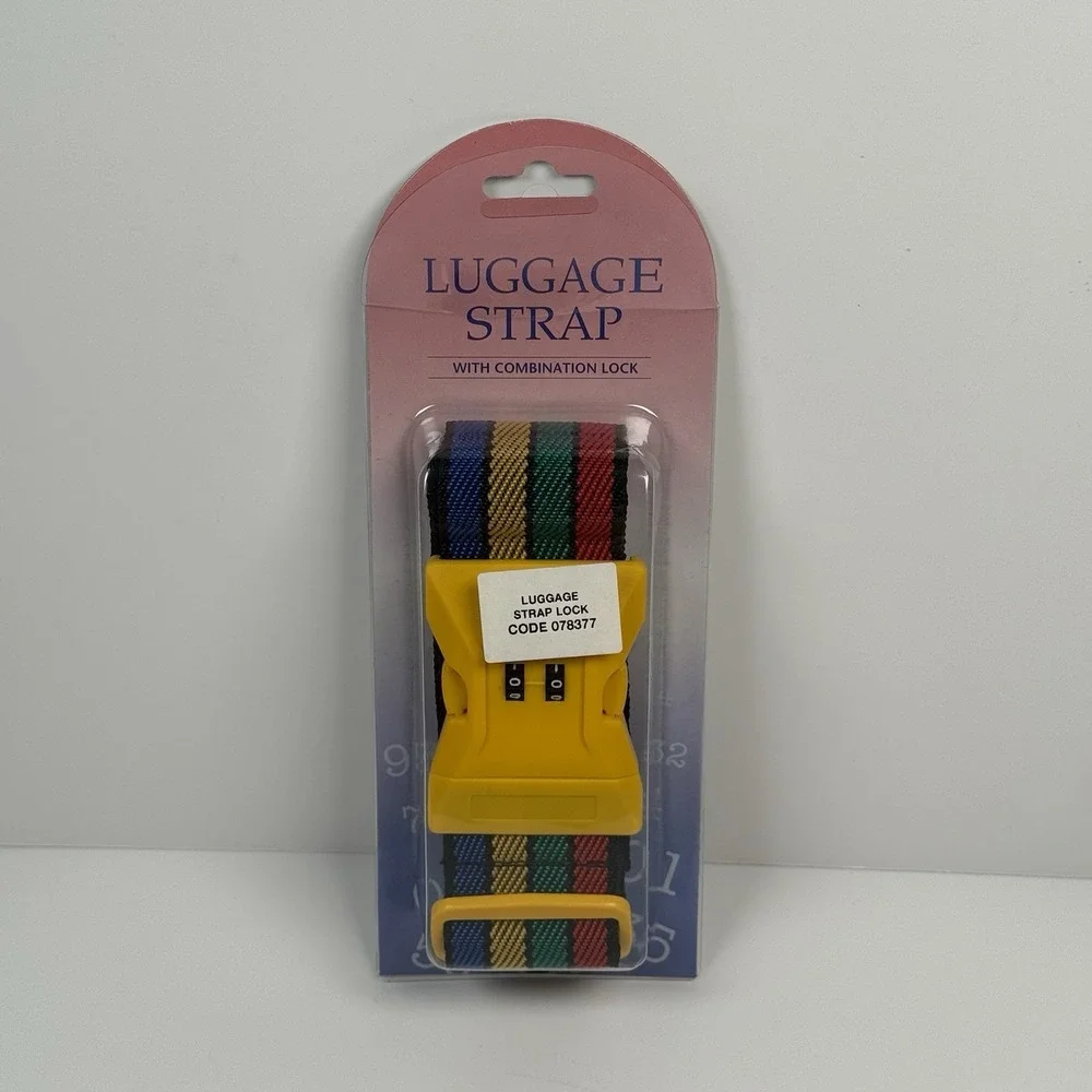 Hampton Direct Luggage Strap With Combination Lock Multicolor Stripes 2
